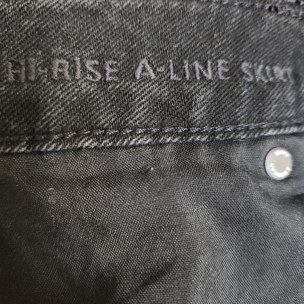 American Eagle Outfitters Black Denim Jean Skirt Mini Hi- Rise A-line Preppy 14 - Picture 6 of 15